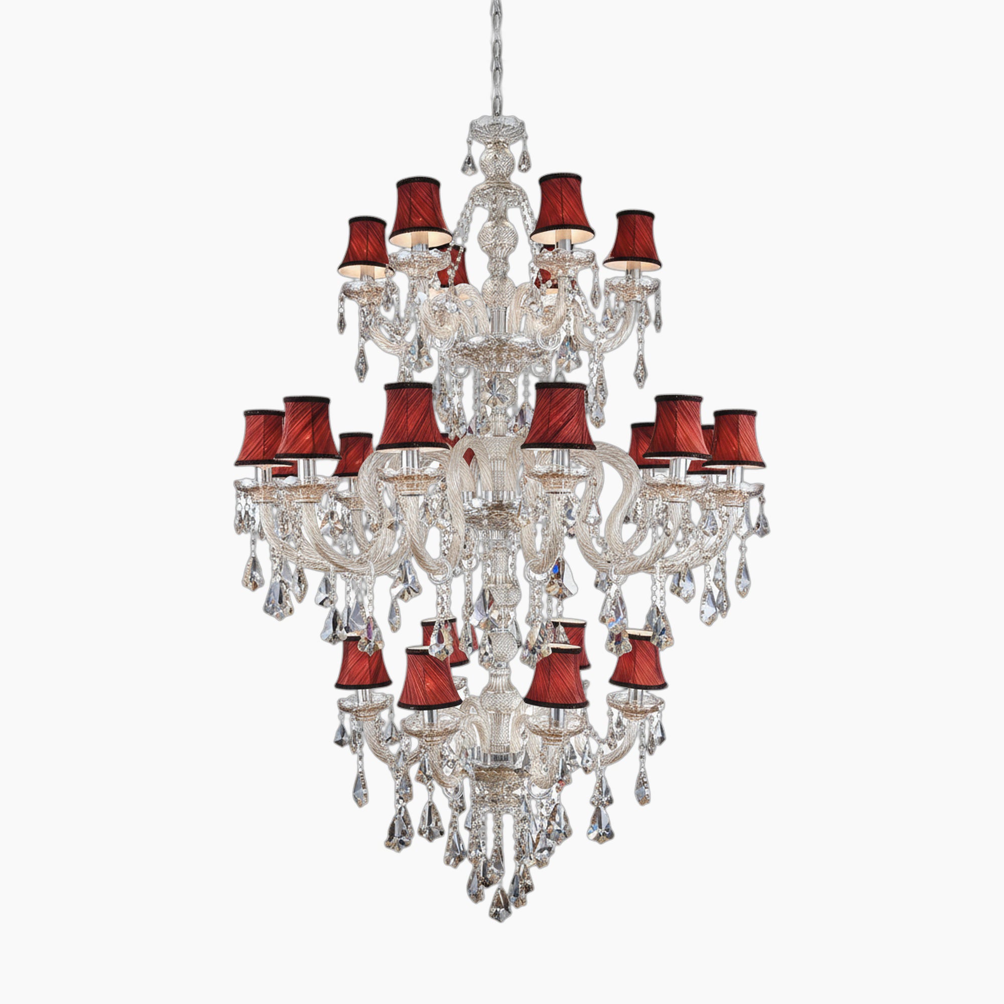 Lustre baroque en cristal avec accents modernes pour escaliers
