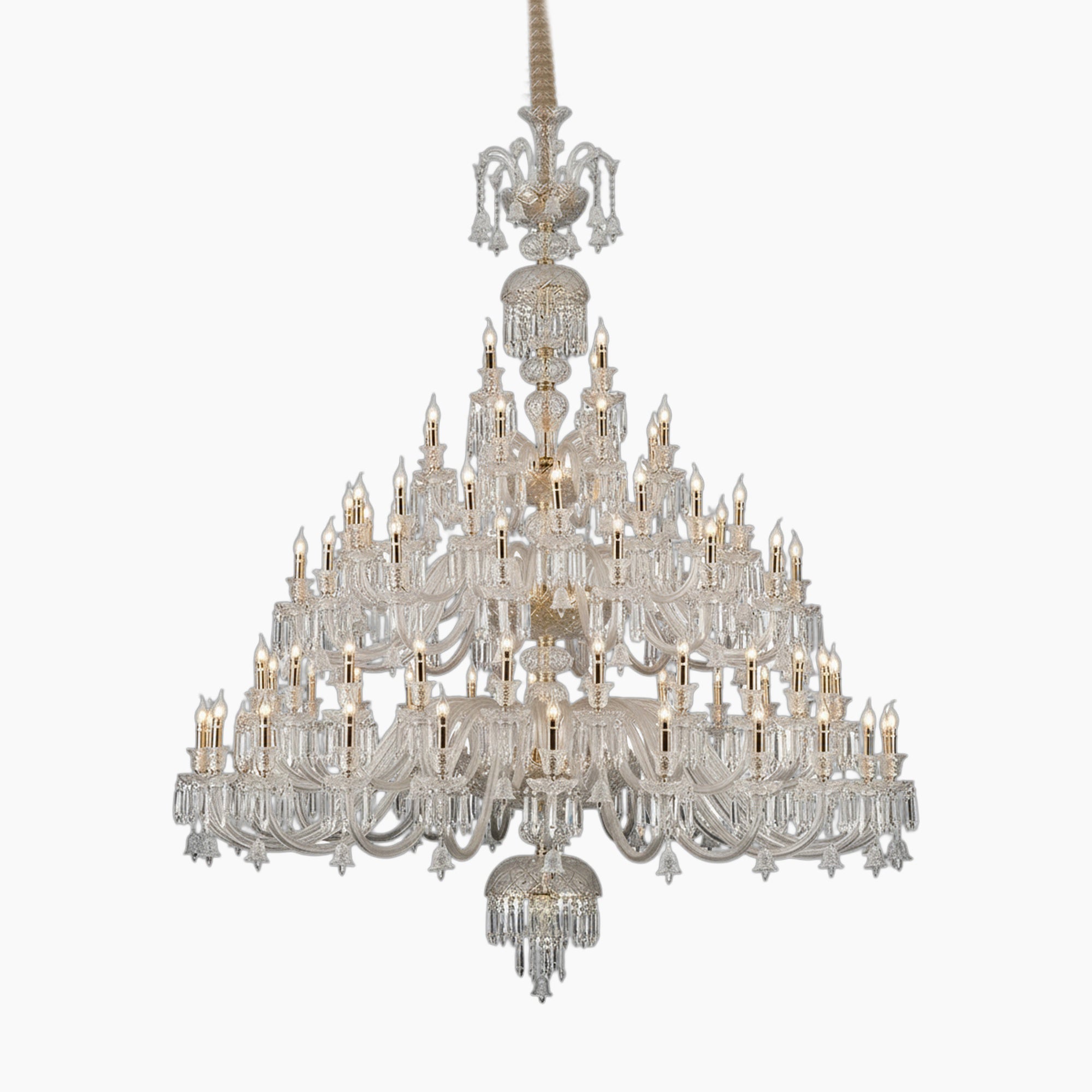 Lustre Cristal Ancien à Pampilles pour Élégance Européenne