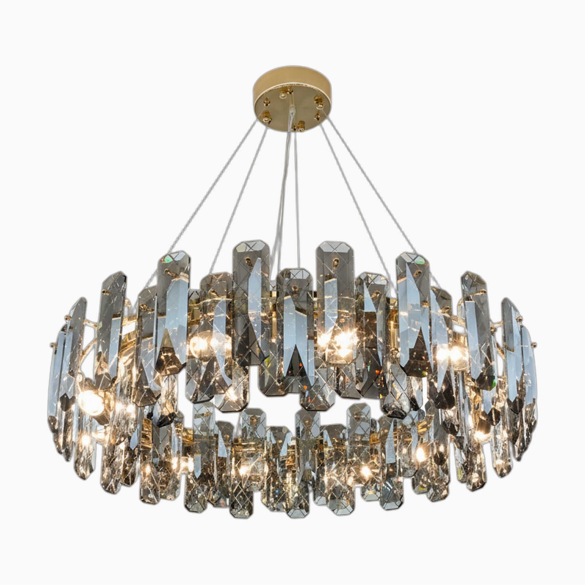 Lustre Cristal Moderne LED Luxe Atmosphérique Doré