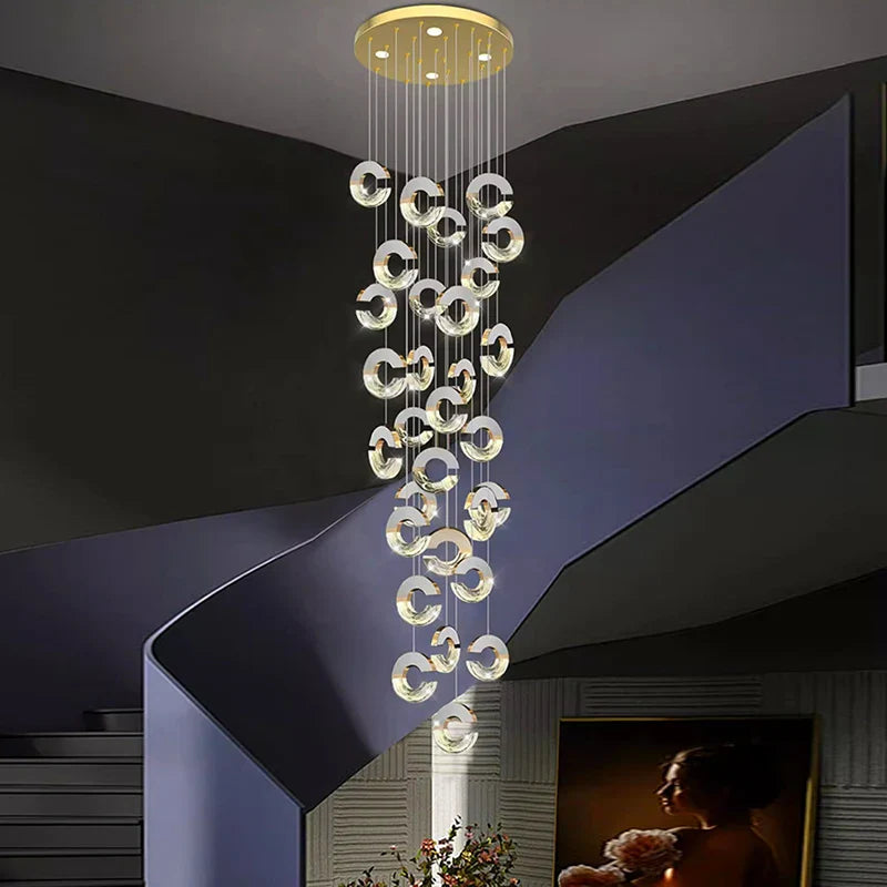 Lustre suspendu en cristal avec design moderne et élégant
