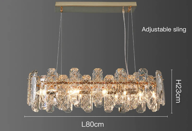 Lustre Cristal Moderne LED Luxe Atmosphérique Doré