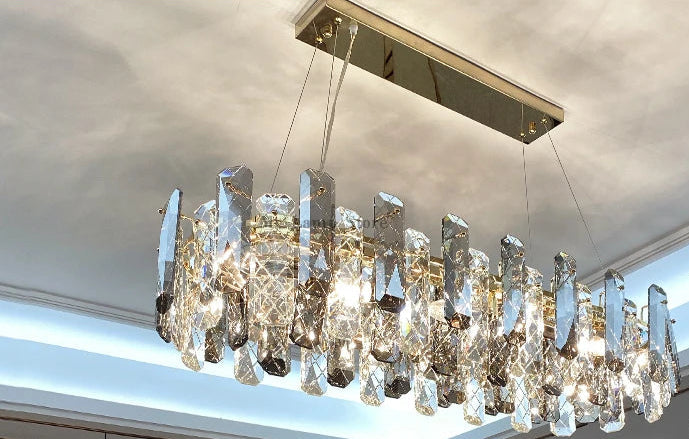 Lustre Cristal Moderne LED Luxe Atmosphérique Doré