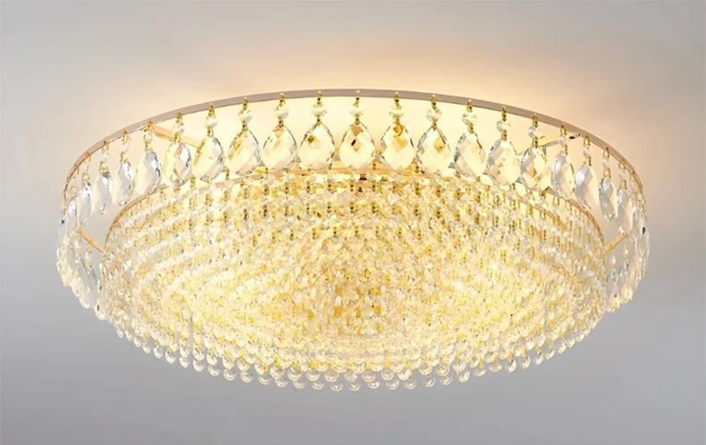 Lustre art déco en cristal LED moderne pour intérieur, matériel fer, installation semi-encastrée.