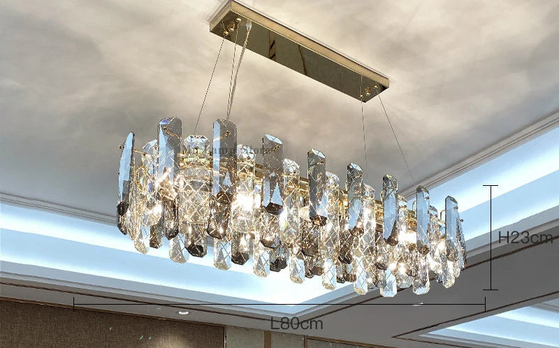 Lustre Cristal Moderne LED Luxe Atmosphérique Doré