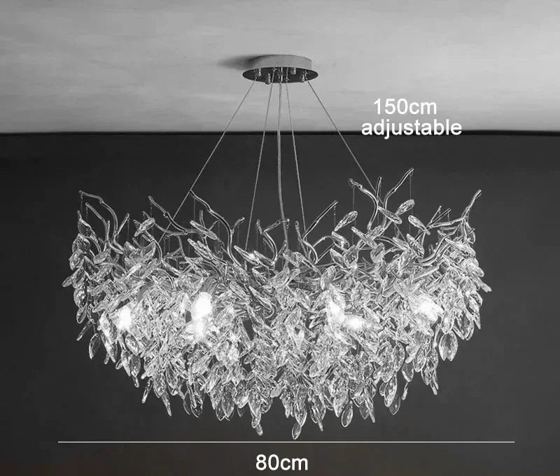 Lustre Cristal Moderne LED Design Contemporain Aluminium Poli