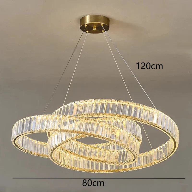 Lustre industriel cristal avec design élégant et moderne en verre
