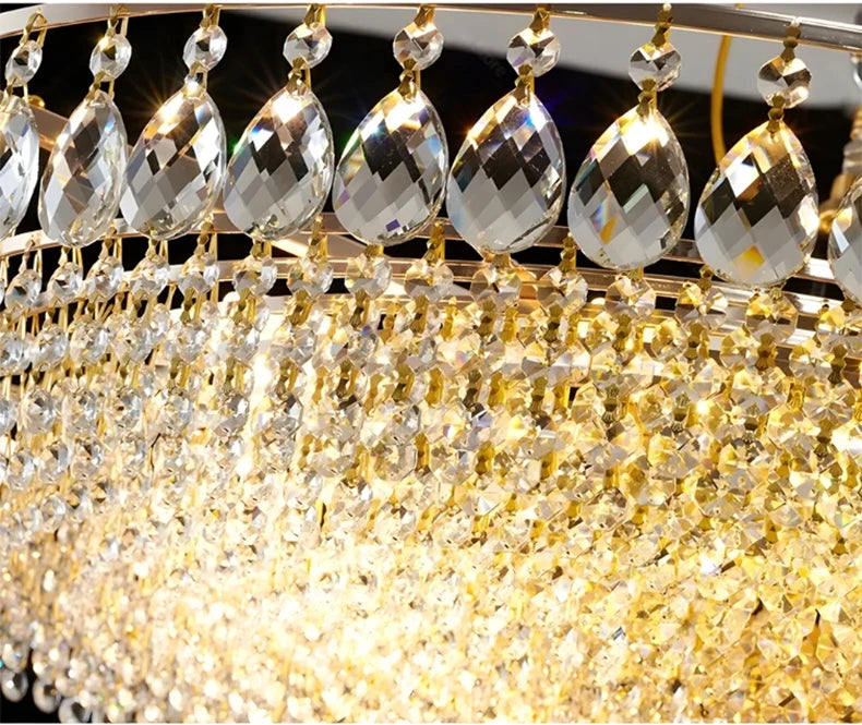 Lustre art déco en cristal LED moderne pour intérieur, matériel fer, installation semi-encastrée.