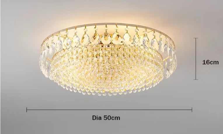 Lustre art déco en cristal LED moderne pour intérieur, matériel fer, installation semi-encastrée.