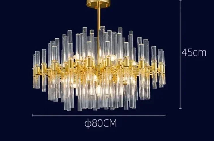 Lustre doré cristal élégance moderne LED pour intérieurs chics