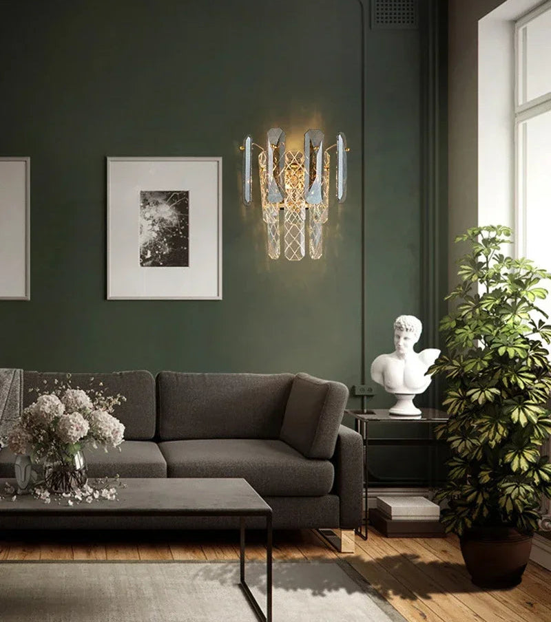 Lustre Cristal Moderne LED Luxe Atmosphérique Doré