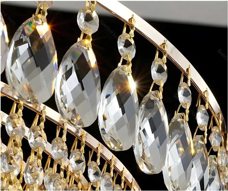 Lustre art déco en cristal LED moderne pour intérieur, matériel fer, installation semi-encastrée.