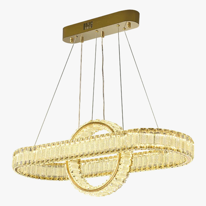 Lustre en Cristal Lumineux avec Éclairage LED Suspendu Moderne