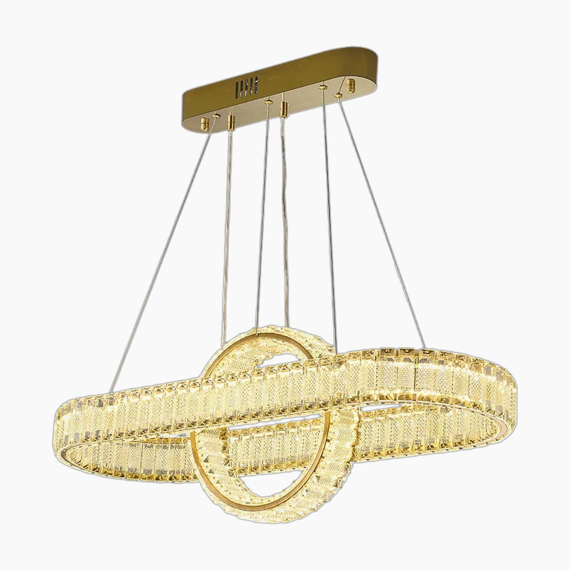 Lustre en Cristal Lumineux avec Éclairage LED Suspendu Moderne
