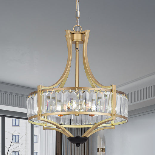 Eleganter Kronleuchter aus Kristallglas 5-Leuchten Deckenpendelleuchte E14 DE