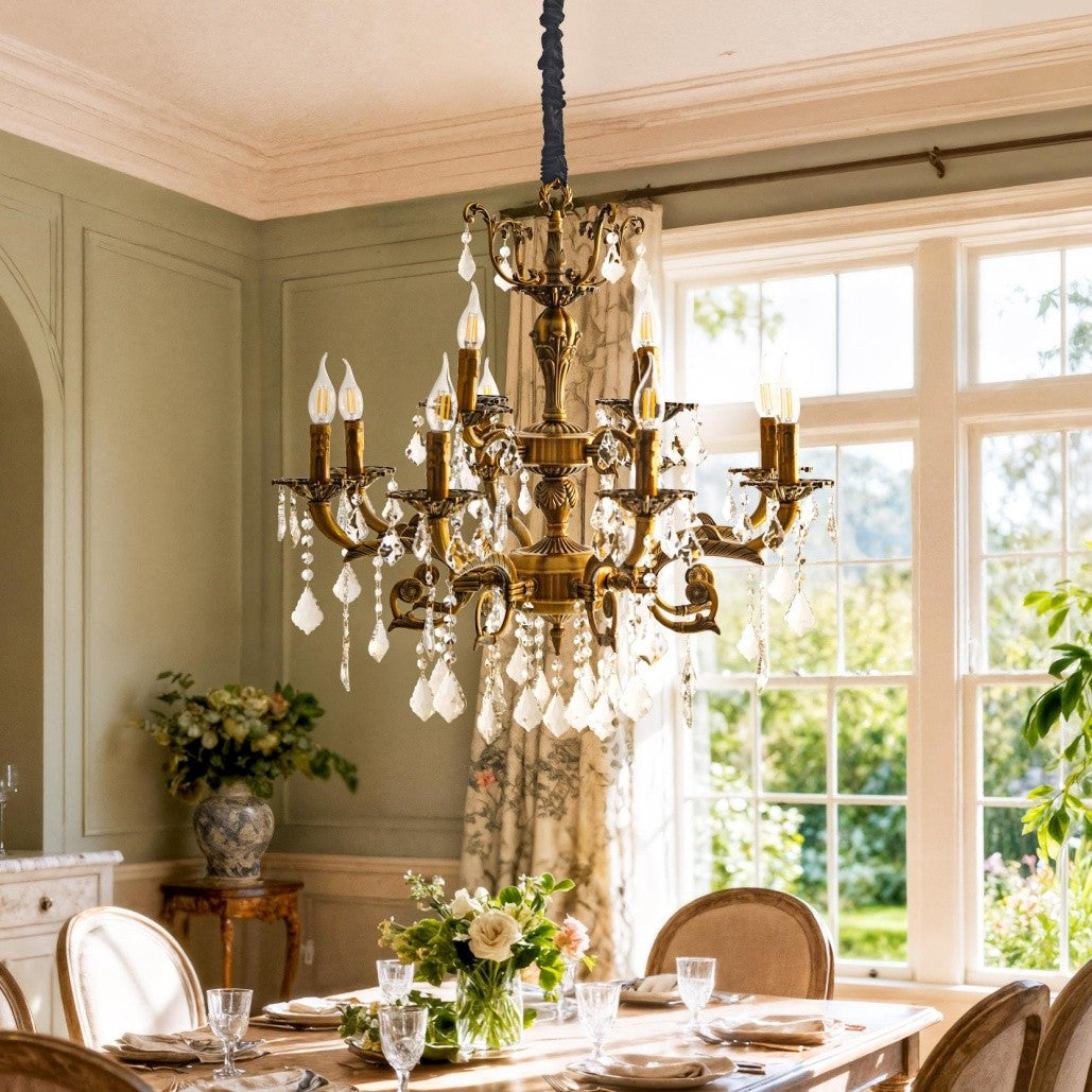 6/8/12armig Deckenleuchte Hängelampe Lampe Kronleuchter Lüster Hängeleuchte Gold