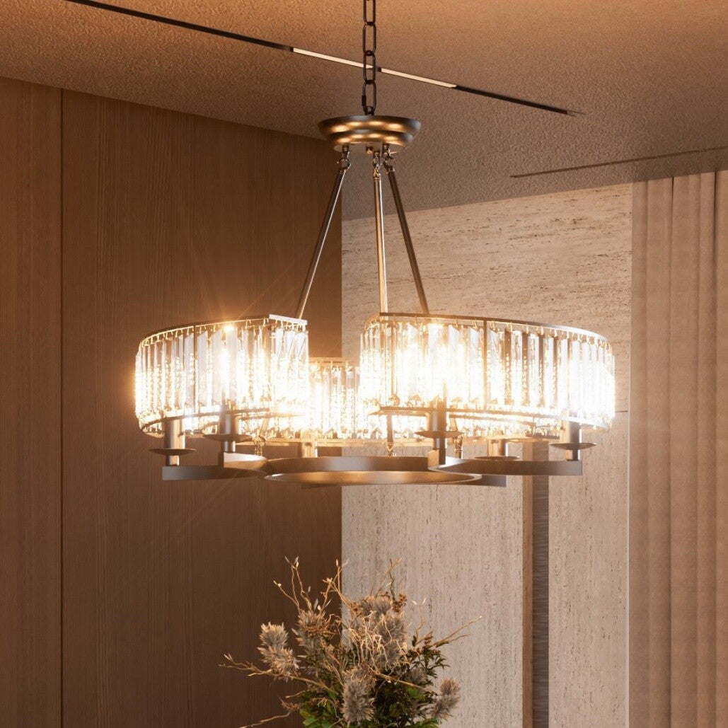 Industrie-Kristall-Kronleuchter 6/8-flammig 3 Farben Deckenleuchte Deckenlampe